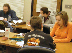 Students tutoring in the Mathematics Assistance Center.