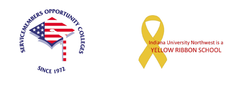 Logos for IUN Yellow Ribbon School and ServiceMembers Opportunities